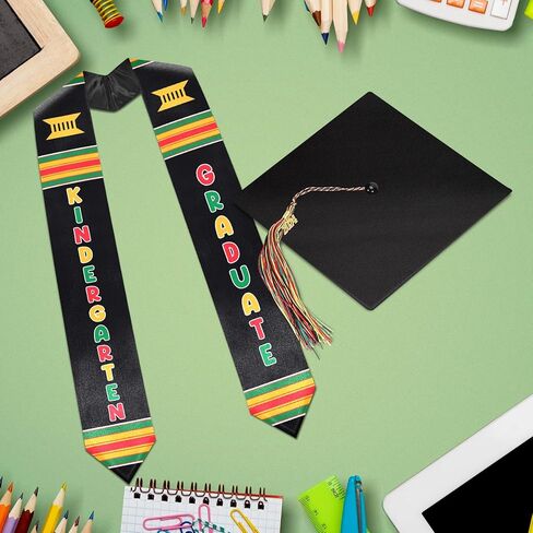 NNG قبعة التخرج لمرحلة ما قبل المدرسة وقبعة رياض الأطفال مع شرابة، مجموعة وشاح التخرج للأطفال من Kente لعام 2024 للجنسين هدايا تخرج للأطفال الصغار in Kuwait