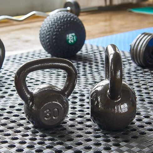 HulkFit Cast Iron Enamel Coated Kettlebells for Grip Enhancement and Versatile Strength Training - Grey in Saudi Arabia