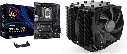 ASROCK Z690 PG Riptide Socket LGA1700/ Intel Z690/ DDR4/ SATA3&USB3.2/ M.2/ ATX Motherboard & be Quiet! Dark Rock Pro 4, BK022, 250W TDP, CPU Cooler Black in Saudi Arabia