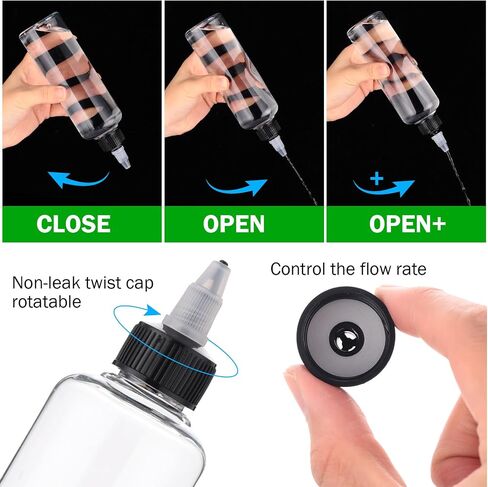 Irenare 80 Pcs Squeeze Bottles for Liquids Clear Dispensing Bottles 8.5 oz Plastic Bottles with Twist Top Caps Empty Bottles Plastic Oil Bottle Paint Ink Bottle for Liquid, Oils, Kitchen, Household in Saudi Arabia