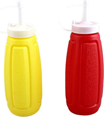 Dependable Industries inc. Essentials Set of 2 Condiment Set Mustard and Ketchup Squeeze Bottles 12 Ounce in Saudi Arabia