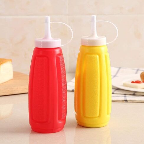 Dependable Industries inc. Essentials Set of 2 Condiment Set Mustard and Ketchup Squeeze Bottles 12 Ounce in Saudi Arabia