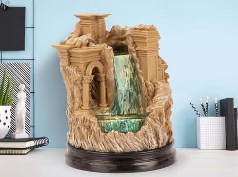Ancient Roman Ruins Tabletop Water Fountain, 1 Foot Tall, Cascading Waterfall, with LED Light, Decorative Indoor Water Fountain, by Better Office Products in Saudi Arabia