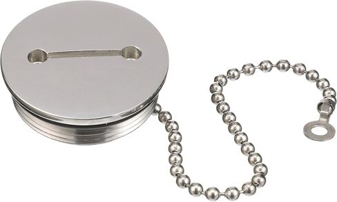 Attwood Attwood 66061-3 Stainless Steel Deck Fill Replacement Cap and Chain fits Attwood Deck Fills with a 3.5" Flange Size in Saudi Arabia