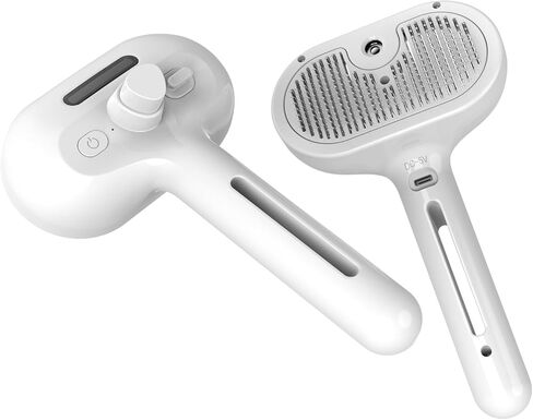 Cat Steam Brush for Shedding, Steamy Cat Brush, Spray Groom Cat Brush with Release Button, Self Cleaning Deshedding Combs for Short Long Matted Hair Pet Dog Removing Tangled and Loosse Hair (White) in Saudi Arabia