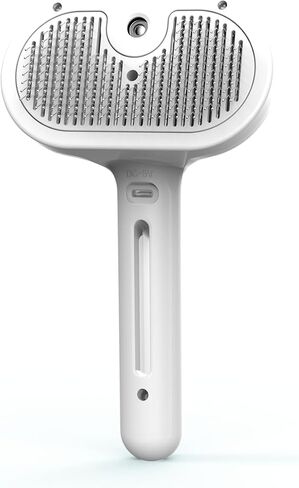Cat Steam Brush for Shedding, Steamy Cat Brush, Spray Groom Cat Brush with Release Button, Self Cleaning Deshedding Combs for Short Long Matted Hair Pet Dog Removing Tangled and Loosse Hair (White) in Saudi Arabia