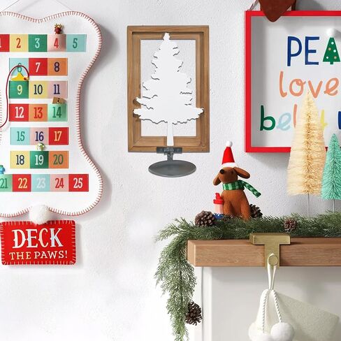 عيد الميلاد الجدار الشمعدان حامل شمعة، شمعة الجدار الشمعدانات الجدار شنت شجرة عيد الميلاد البيضاء، حامل شمعة للجدار، غرفة المعيشة غرفة الطعام الحمام، ريفي البني مؤطرة شجرة عيد الميلاد جدار الفن in Kuwait