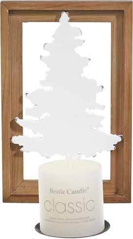 عيد الميلاد الجدار الشمعدان حامل شمعة، شمعة الجدار الشمعدانات الجدار شنت شجرة عيد الميلاد البيضاء، حامل شمعة للجدار، غرفة المعيشة غرفة الطعام الحمام، ريفي البني مؤطرة شجرة عيد الميلاد جدار الفن in Kuwait