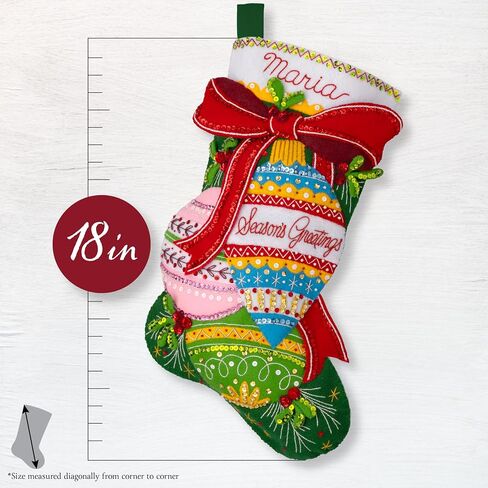 Bucilla، Season's Greetings، مجموعة صنع الجوارب مقاس 18 بوصة، مثالية لمشاريع الفنون والحرف اليدوية، 89618E in Saudi Arabia
