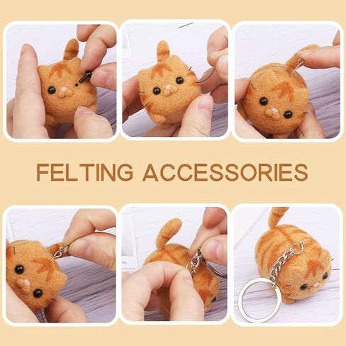 zaabaazina Needle Felting Kit Beginner, Exotic Shorthair Cat Needle Felting Set Wool Needle Felting Starter Kit DIY Kits for Adults, with Needle Felting Tools, Home Decoration Birthday Gift in Saudi Arabia