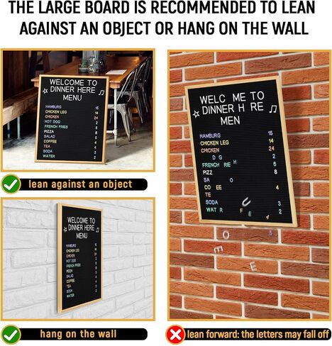 Large Felt Letter Board Sign 24 x 30 Inch, Changeable Letter Board with Letters and Boxes, Large Menu Board for Restaurant, Large Felt Board Board for Baby Announcements, Restaurant Menus (Black) in Saudi Arabia