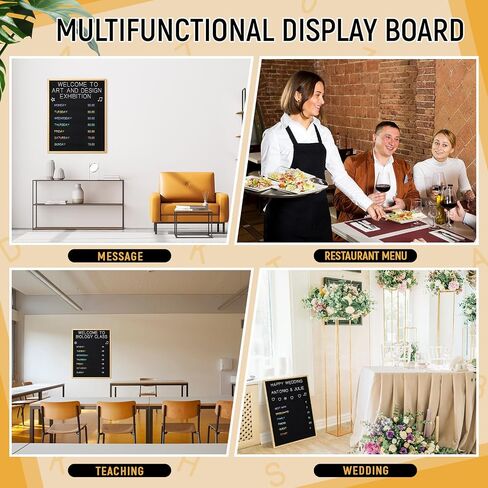 Large Felt Letter Board Sign 24 x 30 Inch, Changeable Letter Board with Letters and Boxes, Large Menu Board for Restaurant, Large Felt Board Board for Baby Announcements, Restaurant Menus (Black) in Saudi Arabia