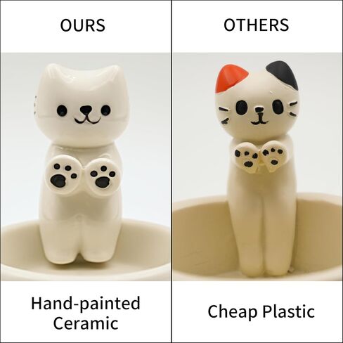 ZENSOAR Cat Candle Holder, Cartoon Kitten Kitty Candle Holder, Cat Warming Paws Hands Candle Holder, Tea Light Candle Holder Decorative Ceramic, Cute Candle Holder, Small Mini Candle Holder, White in Saudi Arabia