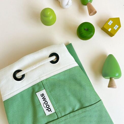 Swoop Bags - Durable Toy Storage Drawstring Bag - Ideal for Small Toys - Organizer and Play Mat - Cool Storage Holders For Kids Rooms and Playrooms - GREEN in Saudi Arabia