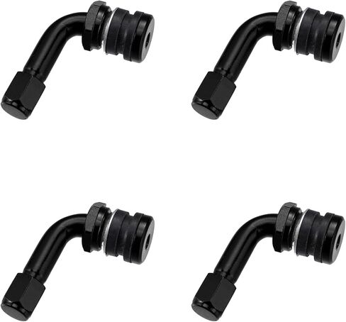 Motoforti 4pcs Metal 90 Degree Valve Stem Vacuum Tyre Valve Stem Extension Extenders Adapter for Car Motorcycle Black in Saudi Arabia