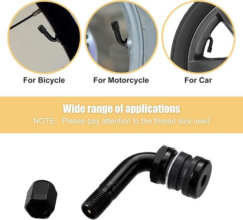 Motoforti 4pcs Metal 90 Degree Valve Stem Vacuum Tyre Valve Stem Extension Extenders Adapter for Car Motorcycle Black in Saudi Arabia