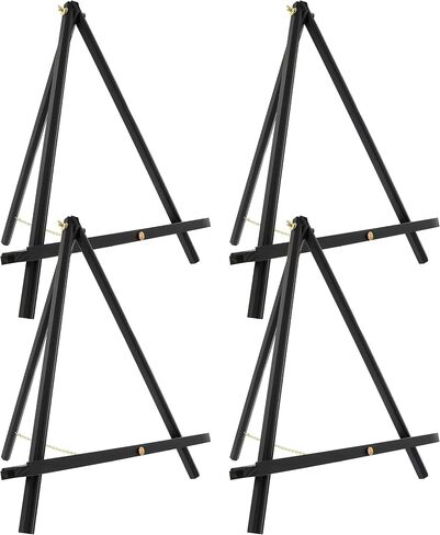 U.S. Art Supply 16" High Natural Wood Display Stand A-Frame Artist Easel (Pack of 4) - Adjustable Wooden Tripod Tabletop Holder Stand for Canvas, Painting Party, Kids Crafts, Photos, Pictures, Signs in Saudi Arabia