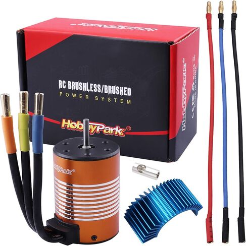 HobbyPark 540 Brushless Motor 5900KV 3.175mm Shaft w/Heatsink Upgrades for 1/10 RC Car Truck Traxxas Slash 2WD 4x4 Redcat Volcano EPX Arrma Granite ECX Losi in Saudi Arabia