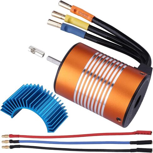 HobbyPark 540 Brushless Motor 5900KV 3.175mm Shaft w/Heatsink Upgrades for 1/10 RC Car Truck Traxxas Slash 2WD 4x4 Redcat Volcano EPX Arrma Granite ECX Losi in Saudi Arabia