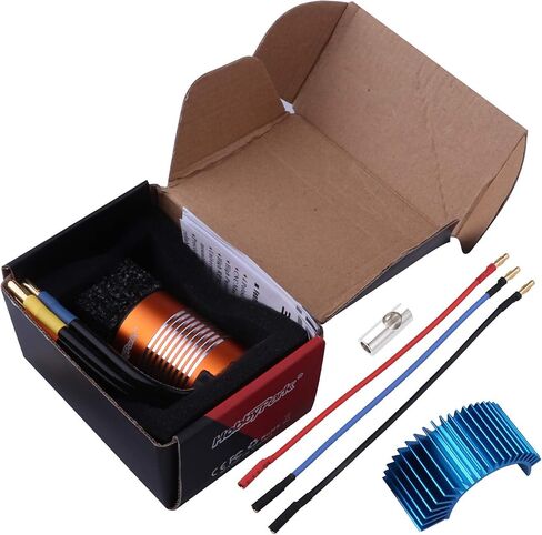 HobbyPark 540 Brushless Motor 5900KV 3.175mm Shaft w/Heatsink Upgrades for 1/10 RC Car Truck Traxxas Slash 2WD 4x4 Redcat Volcano EPX Arrma Granite ECX Losi in Saudi Arabia