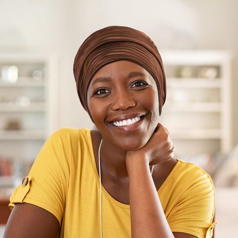 Wimnkuv 2 Pcs Pleated Head Wraps Scarf Turban, Chemo Caps for Cancer Patient, Cancer Headwear for Women in Saudi Arabia