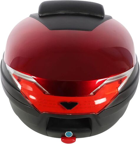labwork Red Motorcycle Tour Tail Box Scooter Trunk Luggage Top Lock Storage Carrier Case with Soft Backrest and Quick Release System 32L Capacity Can Store One Full Helmet in Saudi Arabia