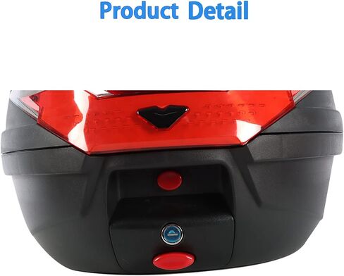 labwork Red Motorcycle Tour Tail Box Scooter Trunk Luggage Top Lock Storage Carrier Case with Soft Backrest and Quick Release System 32L Capacity Can Store One Full Helmet in Saudi Arabia