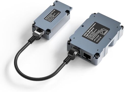 حاقن EDUP 320 وات Starlink PoE، محول طاقة DC 48V جيجابت POE + طبق إلى مجموعة محول RJ45، رمادي معدني، علبة من الألومنيوم، يعمل من أجل Starlink عالي الأداء/Starlink Flat عالي الأداء in Kuwait