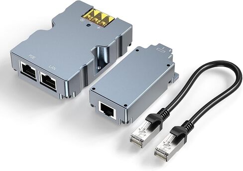 حاقن EDUP 320 وات Starlink PoE، محول طاقة DC 48V جيجابت POE + طبق إلى مجموعة محول RJ45، رمادي معدني، علبة من الألومنيوم، يعمل من أجل Starlink عالي الأداء/Starlink Flat عالي الأداء in Kuwait