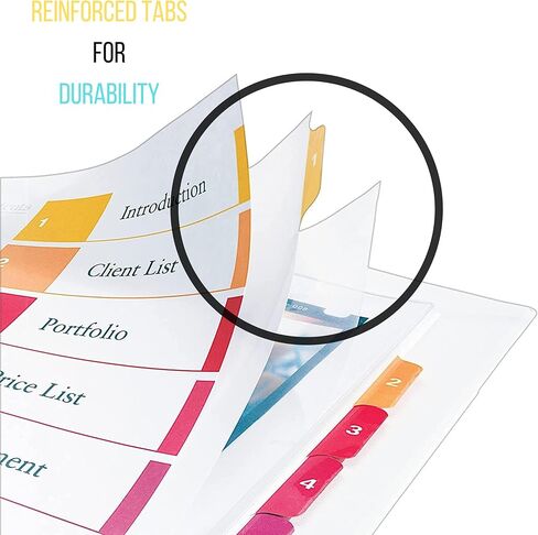1InTheOffice 15 Tab Dividers, Ring Tab Dividers, Divider Tabs Table of Contents, Tab Dividers for 3 Ring Binder 8.5x11, 6 Pack in Saudi Arabia