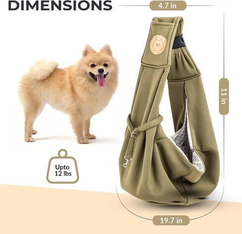 Dog Sling Carrier with Pet Hair Remover, Hands-Free Pet Carrier, Escape Proof, Adjustable Shoulder Strap with Zipper Pockets Suitable for Small Size Dogs Cats Puppy Kitten (Black) in Saudi Arabia