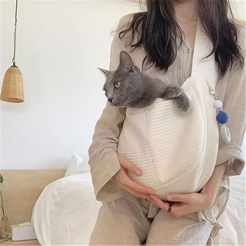 EastVita الكلب القط حبال الناقل الحيوانات الأليفة طوي حقيبة حمل السفر في الهواء الطلق حقيبة قماش قنب الكتف حقيبة ساعي مع جيوب مستلزمات الحيوانات الأليفة in Kuwait