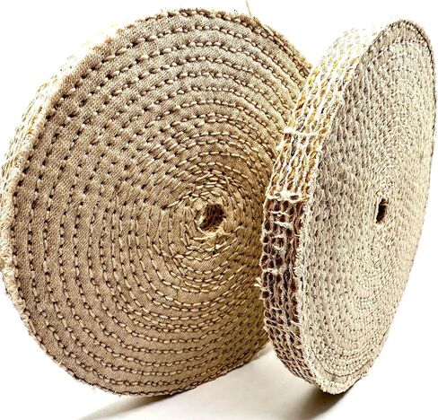 Pro-Graad 2 Pack 8" EOL Sisal Buffing Wheel, 8 inch x 11 Ply - 1/2 inch Thick x 5/8 inch Arbor Hole, Firm Sisal Spiral Sewn Buff for Bench Grinder, Ideal for Coarse Cut First Step Buffing – Pack of 2 in Saudi Arabia