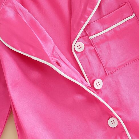 Newborn Baby Boy Girl Silk Pajamas Jumpsuit Button Down Long Sleeve One Piece Romper Pjs Satin Infant Sleepwears in Kuwait
