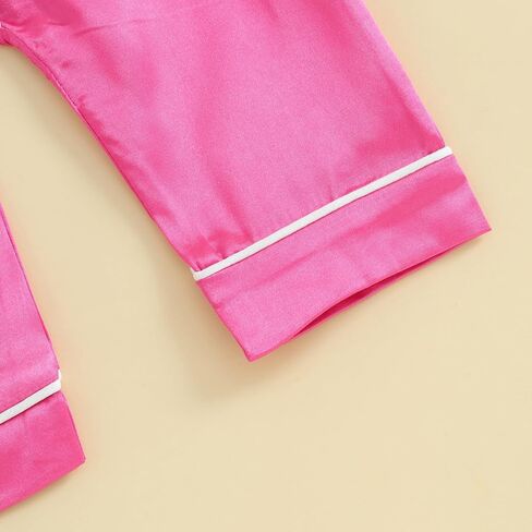 Newborn Baby Boy Girl Silk Pajamas Jumpsuit Button Down Long Sleeve One Piece Romper Pjs Satin Infant Sleepwears in Kuwait