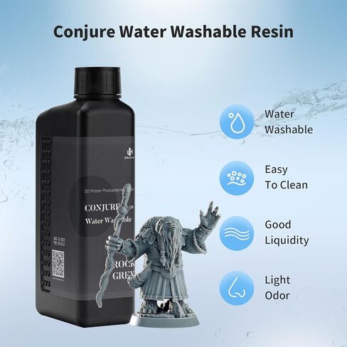 Chitu Systems Water Washable Resin 1KG,Faster Post-Processing, Easy to Clean 3D Printer Resin,405nm Standard Photopolymer Resin for 8K/10K/12K/LCD/DLP/SLA 3D Printers (Rock Grey, 1000g) in Saudi Arabia