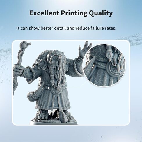 شيتو سيستمز راتنج قابل للغسل بالماء 1 كجم، معالجة أسرع بعد المعالجة، راتنج طابعة ثلاثية الأبعاد سهل التنظيف، راتنج فوتوبوليمر قياسي 405 نانومتر لطابعات 8K/10K/12K/LCD/DLP/SLA ثلاثية الأبعاد (رمادي صخري، 1000 جم) in Kuwait