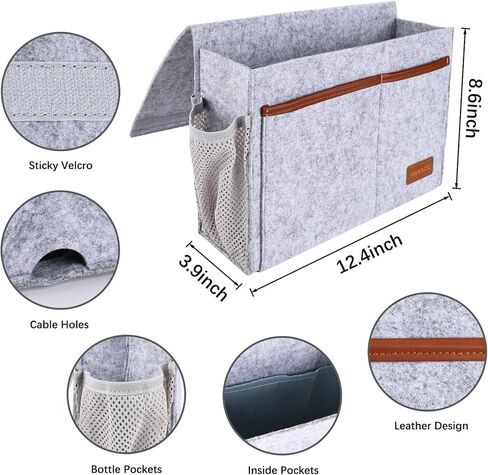 HAKACC Bedside Caddy، منظم تخزين السرير، حامل معلق للسرير لمجلة الكمبيوتر المحمول وحامل جهاز التحكم عن بعد لأريكة النوم المنزلية in Kuwait