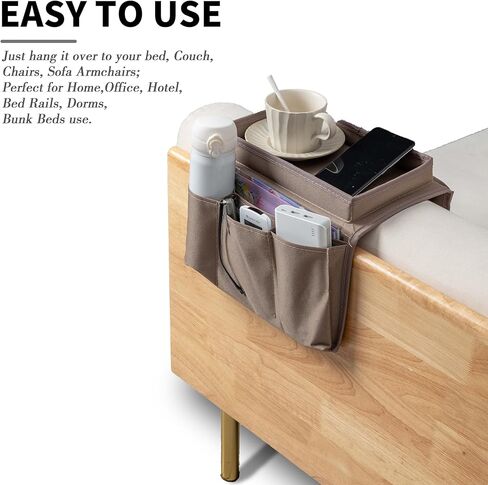 Tronssien Sofa Armrest Organizer, Couch Remote Caddy Control Holder Sofa Organizer for Recliner Mattresses Chair Armrests with 5 Slots-2 Large Pocket, 3 Small Pockets for TV Remotes, Phone in Kuwait