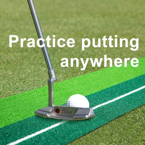 Aliennana Golf Putting Green Mat مع إرجاع الكرة تلقائيًا، مساعد تدريب على ممارسة الجولف، طويل جدًا 9.84 قدم، أخضر احترافي للاستخدام الداخلي/الخارجي مع 4 كرات إضافية حصائر جولف قابلة للطي in Kuwait