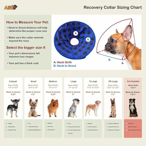 Alfie Pet - Candace Soft Recovery Collar (for Dogs and Cats) - Color: Red Flannel, Size: Medium in Saudi Arabia