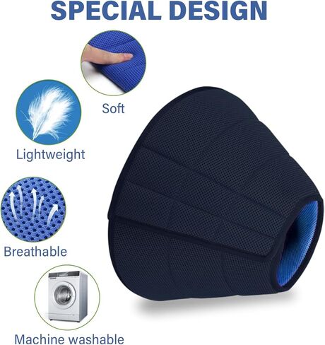 طوق مخروطي ناعم للكلاب، مخروطي للكلاب قابل للتنفس بعد الجراحة للكلاب المتوسطة، طوق خفيف الوزن قابل للتعديل لإيقاف اللعق in Kuwait