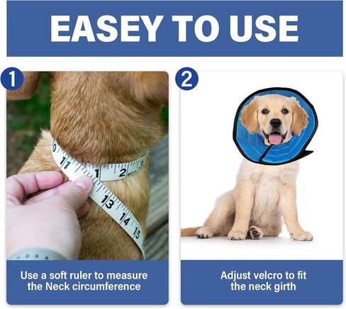 طوق مخروطي ناعم للكلاب، مخروطي للكلاب قابل للتنفس بعد الجراحة للكلاب المتوسطة، طوق خفيف الوزن قابل للتعديل لإيقاف اللعق in Kuwait