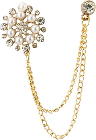 Knighthood Pearl Star Swarovski Sunshine Lapel Pin Badge Coat Suit Wedding Gift Party Shirt Collar Accessories Brooch for Men in Saudi Arabia