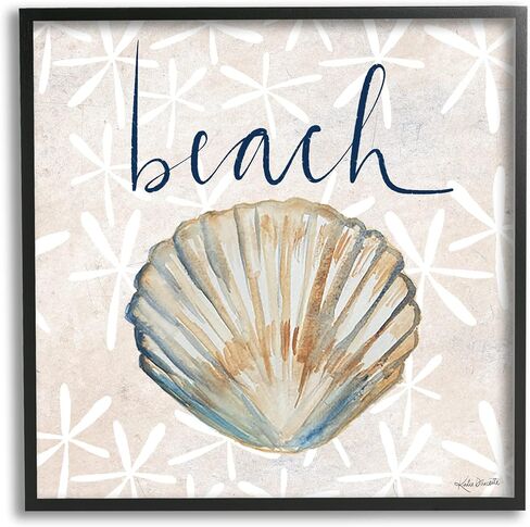 Stupell Industries Beach Seashell Patterned Florals Framed Wall Art, Design by Katie Doucette in Saudi Arabia