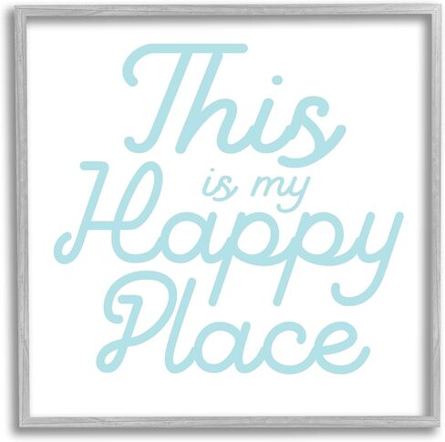 لوحة فنية جدارية مؤطرة بعبارة Blue Happy Place من Stupell Industries، تصميم بواسطة Daphne Polselli in Kuwait
