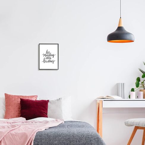 Stupell Industries Less Monday More Friday Phrase Framed Wall Art, Design by House Fenway in Saudi Arabia