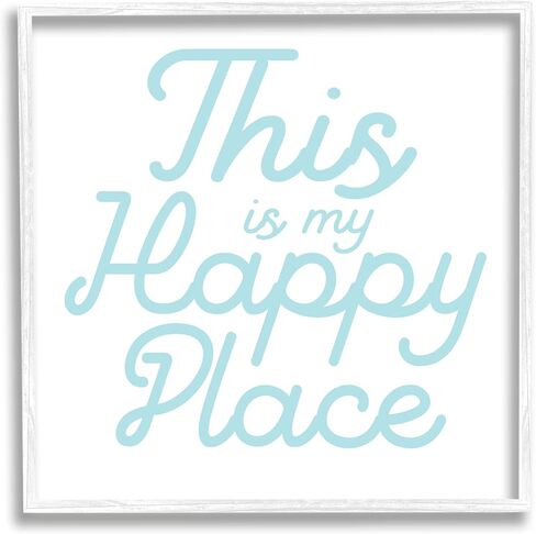 لوحة فنية جدارية مؤطرة بعبارة Blue Happy Place من Stupell Industries، تصميم بواسطة Daphne Polselli in Kuwait