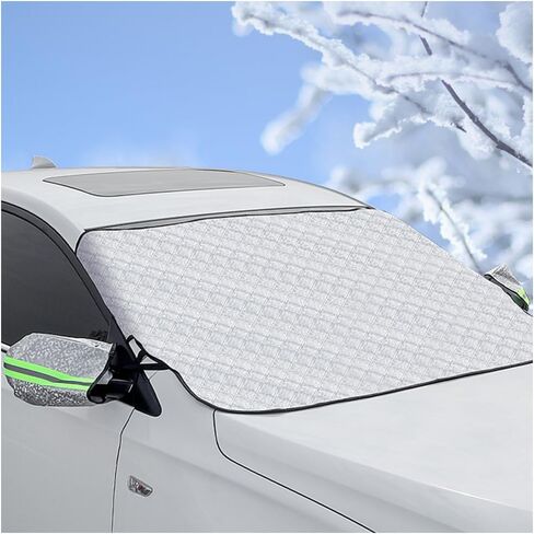 OFBAND Car Windshield Cover for Ice and Snow,Aluminum Film Rearview Mirror & Windshield Protector with 4-Layer Protection,Universal Car Windshield Snow Cover Protection Front Windscreen in Saudi Arabia