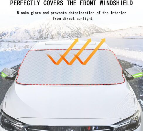 OFBAND Car Windshield Cover for Ice and Snow,Aluminum Film Rearview Mirror & Windshield Protector with 4-Layer Protection,Universal Car Windshield Snow Cover Protection Front Windscreen in Saudi Arabia